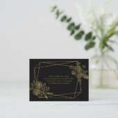 ブラックとゴールドの花柄 エンクロージャーカード (スタンド正面)