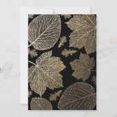ブラックとゴールドの葉が落ちる誕生日パーティー 招待状 (裏面)