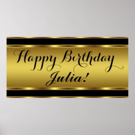 ブラックとゴールドの誕生日 ポスター