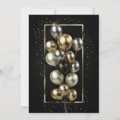 ブラックとゴールドの風船 18歳の誕生日パーティー 招待状 (裏面)