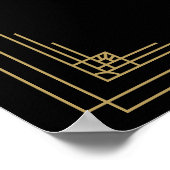 ブラックとゴールドの1920年代アールデコウェディングウェルカム ポスター (角)