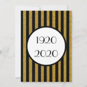 ブラックとゴールドの1920年代ギャツビー新年パーティー 招待状 (裏面)