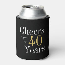 ブラックとゴールドの40歳の誕生日おめでとうございます 缶クーラー