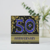 ブラックとゴールドの50周年パーティー 招待状 (スタンド正面)