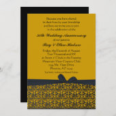 ブラックとゴールドの50周年招待状 招待状 (正面/裏面)