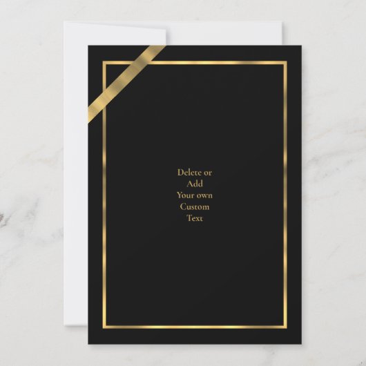 ブラックとゴールドの50周年結婚記念日 招待状 (裏面)