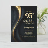 ブラックとゴールドの95歳の誕生日パーティー 招待状 (スタンド正面)