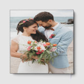 ブラックとゴールド離れフォイルフォト結婚ズ ゲストブック (裏面)