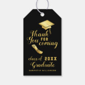 ブラックとゴールド クラスオブ2025 ありがとう 卒業 ギフトタグ (裏面)