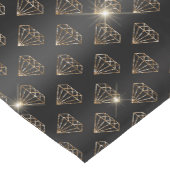 ブラックとゴールド ダイヤモンド エレガント ウェディングエンゲージメント ショートテーブルランナー (コーナー)