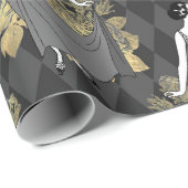 ブラックとゴールド ヴィンテージ パリ アールデコ ラッピングペーパー (ロールコーナー)