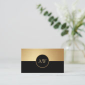 ブラックとゴールド 名刺 (スタンド正面)