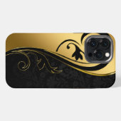ブラックとゴールド iPhoneケース (裏面横)