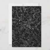 ブラックとシルバーのアートデコ グリッター ウェディング 招待状 (裏面)