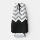 ブラックとシルバーのグリッタープリントシボロンと名前 ボトルクーラー (裏面)