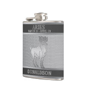 ブラックとシルバーのメッシュフラスコの牡羊座 フラスク (左)