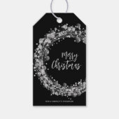 ブラックとシルバーのメリークリスマス ギフトタグ (正面)