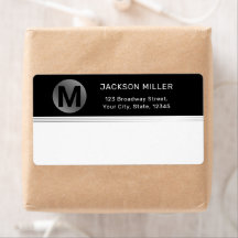 ブラックとシルバーのモダンシンプルモノグラム出荷