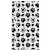 ブラックとシルバーの卒業帽のパターン スモールペーパーバッグ (裏面)