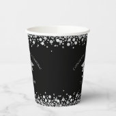 ブラックとシルバーの卒業 紙コップ (左)