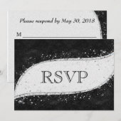 ブラックとシルバーの同性婚 ウェディング招待状 返信 招待状 (正面/裏面)