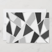 ブラックとシルバーの幾何学的なデザインの卒業パーティー 招待状 (裏面)