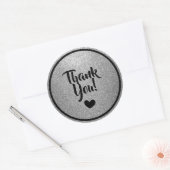 ブラックとシルバーの疑似グリッター ありがとうございます ラウンドシール (封筒)