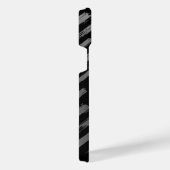 ブラックとシルバーの金属抽象芸術 iPhoneケース (右側面)