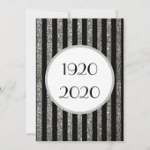 ブラックとシルバーの1920年代ギャツビー新年パーティー 招待状 (裏面)