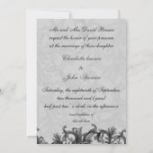 ブラックとシルバーグレーの華やかな結婚式 招待状 (裏面)