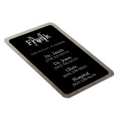 ブラックとシルバーフォイル 重要な電話番号 マグネット (右側)