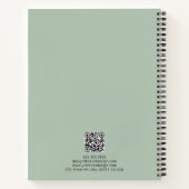 ブラックとセージのグリーンシンプルのインテリアデザインロゴ ノートブック (裏面)