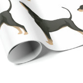 ブラックとタンのコンハウンドの基本的な品種カスタマイズ可能 ラッピングペーパー (ロールコーナー)