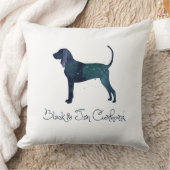 ブラックとタンコンハウンドウォーターのシルエット クッション (ブランケット)