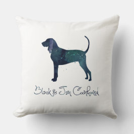 ブラックとタンコンハウンドウォーターのシルエット クッション