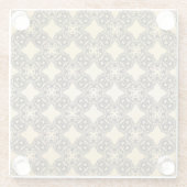 ブラックとタンダイヤモンドチェーンパターンガラスコースター ガラスコースター (裏面)