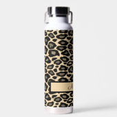 ブラックとタンヒョウの印パーソナライズされた刷 ウォーターボトル (正面)