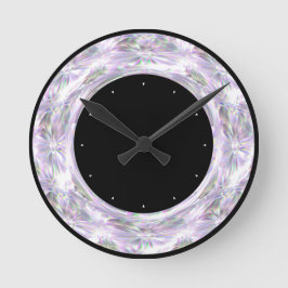 ブラックとダイヤモンドプリントのラウンドクロック ラウンド壁時計