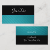 ブラックとティール(緑がかった色)ストライプのの名刺 名刺 (正面/裏面)