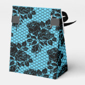 ブラックとティール（緑がかった色）ブルー結婚ズ フェイバーボックス (裏面サイド)