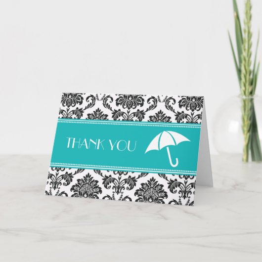 ブラックとテールのウェディングシャワー感謝祭 サンキューカード (正面)