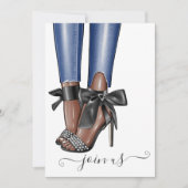 ブラックとデニムのファッションアイコン ブラチェット 招待状 (正面)