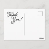 ブラックとネオンピンクのリップスティックカリグラフィーサンクス ポストカード (裏面)