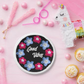 ブラックとバラ品種モデル ペーパープレート (パーティー)