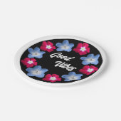 ブラックとバラ品種モデル ペーパープレート (アングル)