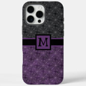 ブラックとパープルのゴシッククモの巣モノグラム Case-Mate iPhoneケース (裏面)