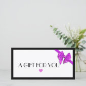 ブラックとパープルのハートロゴ ギフト券 (スタンド正面)