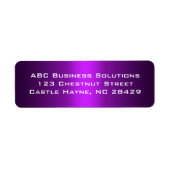 ブラックとパープルのビジネス差出人住所シール ラベル (正面)