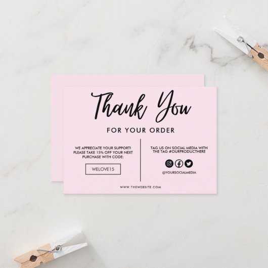 ブラックとピンクありがとうメディア挿入 (正面/裏面インサイチュ)