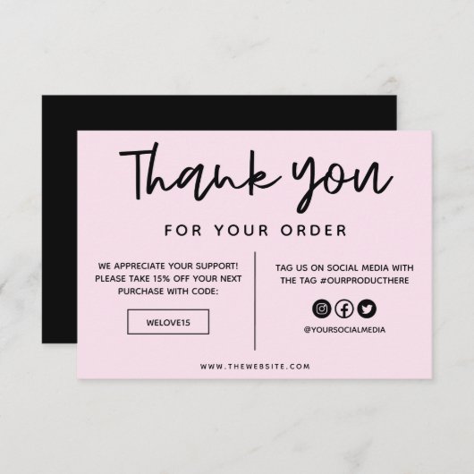ブラックとピンクありがとうメディア挿入 (正面/裏面)